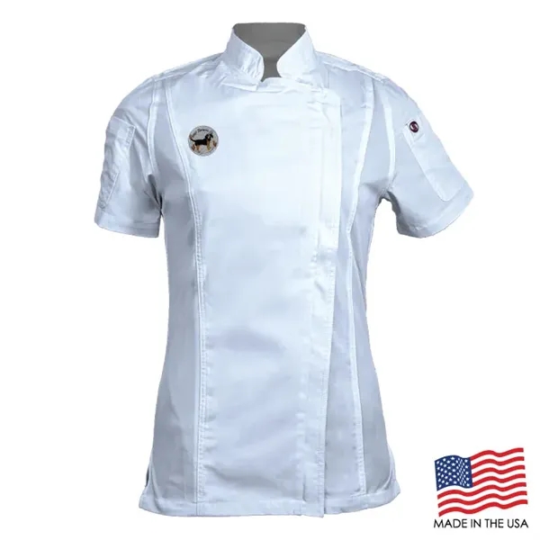 Women's Short Sleeve Modern Chef Coat - Women's Short Sleeve Modern Chef Coat - Image 5 of 7