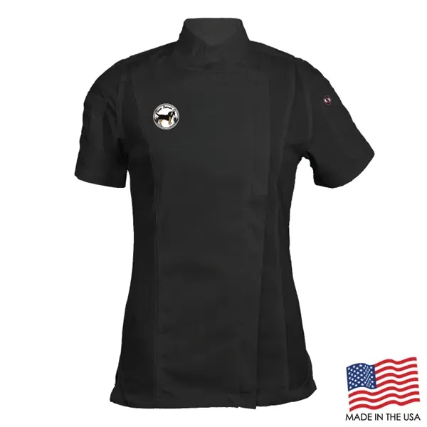 Women's Short Sleeve Modern Chef Coat - Women's Short Sleeve Modern Chef Coat - Image 6 of 7