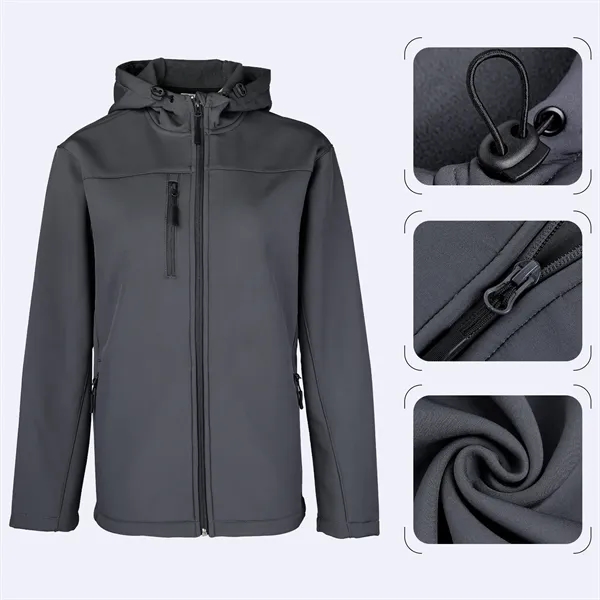 Men's Hooded Core Soft Shell Jacket - Men's Hooded Core Soft Shell Jacket - Image 3 of 7