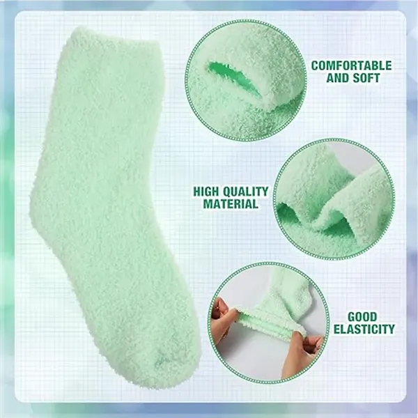 Unisex Multicolor Fuzzy Socks Winter Fluffy Socks - Unisex Multicolor Fuzzy Socks Winter Fluffy Socks - Image 2 of 2