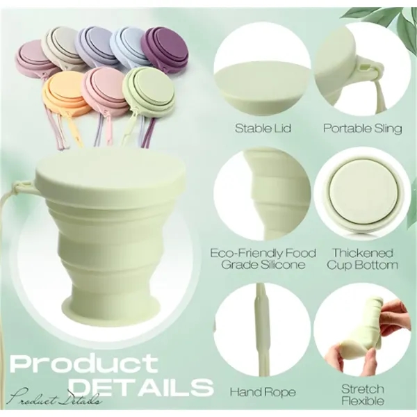 7oz Silicone Collapsible Travel Cup Foldable - 7oz Silicone Collapsible Travel Cup Foldable - Image 1 of 8
