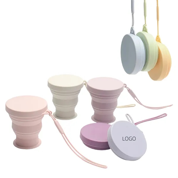 7oz Silicone Collapsible Travel Cup Foldable - 7oz Silicone Collapsible Travel Cup Foldable - Image 2 of 8