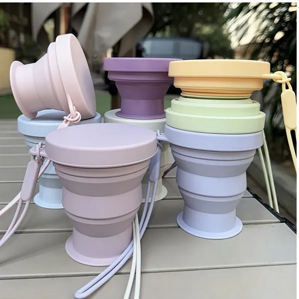 7oz Silicone Collapsible Travel Cup Foldable - 7oz Silicone Collapsible Travel Cup Foldable - Image 3 of 8