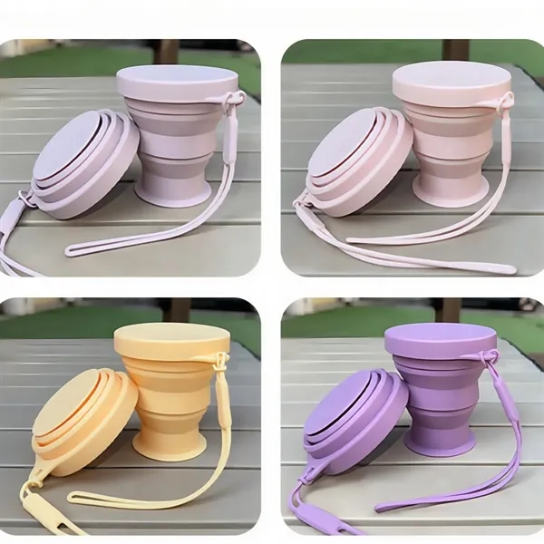 7oz Silicone Collapsible Travel Cup Foldable - 7oz Silicone Collapsible Travel Cup Foldable - Image 4 of 8