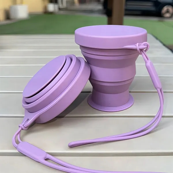 7oz Silicone Collapsible Travel Cup Foldable - 7oz Silicone Collapsible Travel Cup Foldable - Image 5 of 8