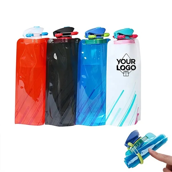 24oz Foldable Water Bottle with Leakproof Lid - 24oz Foldable Water Bottle with Leakproof Lid - Image 0 of 6