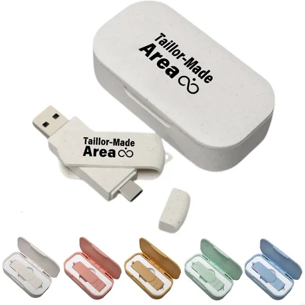 Custom Eco-Friendly Wheat Straw USB Drive, USB 3.0 - Custom Eco-Friendly Wheat Straw USB Drive, USB 3.0 - Image 0 of 6