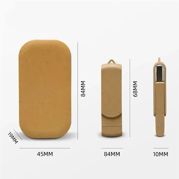 Custom Eco-Friendly Wheat Straw USB Drive, USB 3.0 - Custom Eco-Friendly Wheat Straw USB Drive, USB 3.0 - Image 1 of 6