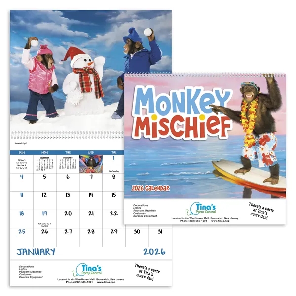 Good Value™ Monkey Mischief - Spiral Calendar - Good Value™ Monkey Mischief - Spiral Calendar - Image 5 of 6