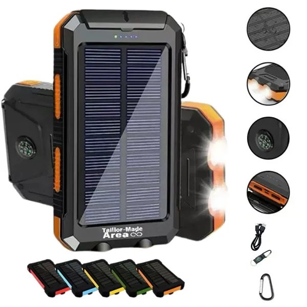 20000mAh Outdoor Waterproof Solar Charger Power Bank - 20000mAh Outdoor Waterproof Solar Charger Power Bank - Image 0 of 8