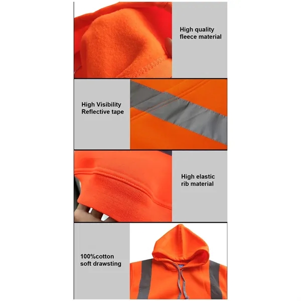 VISIPRO Reflective Safety Hoodie with Bands & Brace - 280G - VISIPRO Reflective Safety Hoodie with Bands & Brace - 280G - Image 2 of 5