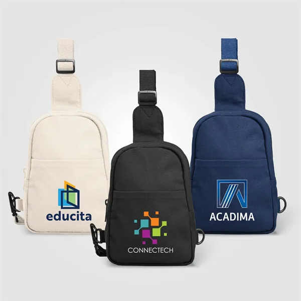 Canyon 12oz. Recycled Cotton Adjustable Strap Crossbody Bag - Canyon 12oz. Recycled Cotton Adjustable Strap Crossbody Bag - Image 0 of 8