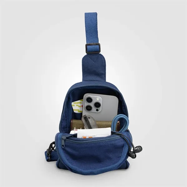 Canyon 12oz. Recycled Cotton Adjustable Strap Crossbody Bag - Canyon 12oz. Recycled Cotton Adjustable Strap Crossbody Bag - Image 6 of 8