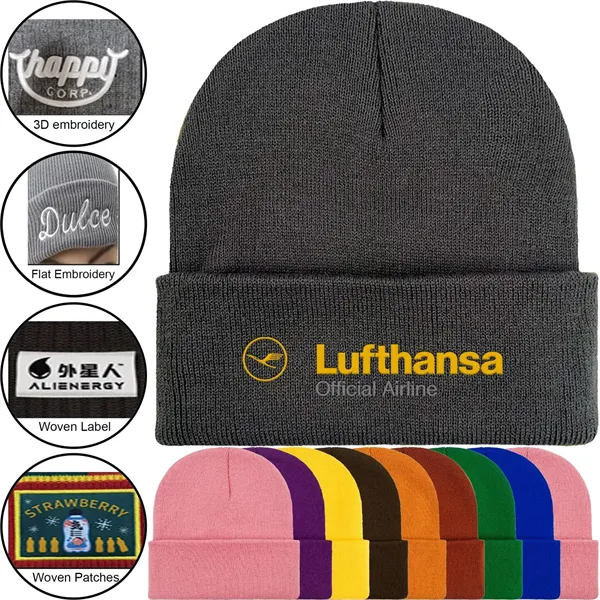 Premium Knitted Cuffed Beanie - Premium Knitted Cuffed Beanie - Image 0 of 70