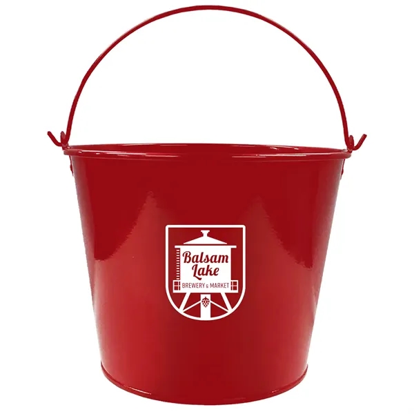 White Galvanized Bucket - White Galvanized Bucket - Image 6 of 7