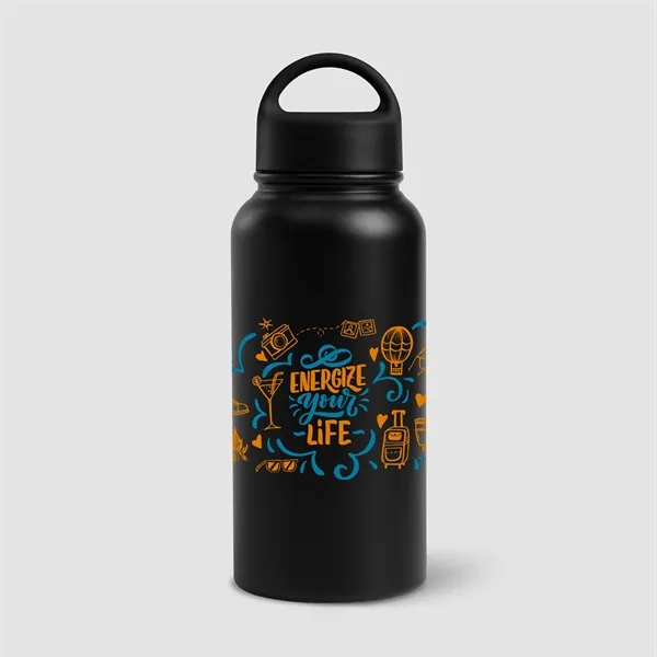 31oz. Double Wall Recycled Stainless Steel Bottle- Color Jet - 31oz. Double Wall Recycled Stainless Steel Bottle- Color Jet - Image 1 of 8
