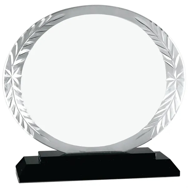 5 3/4" Oval Accent Glass on Black Base - 5 3/4" Oval Accent Glass on Black Base - Image 1 of 3
