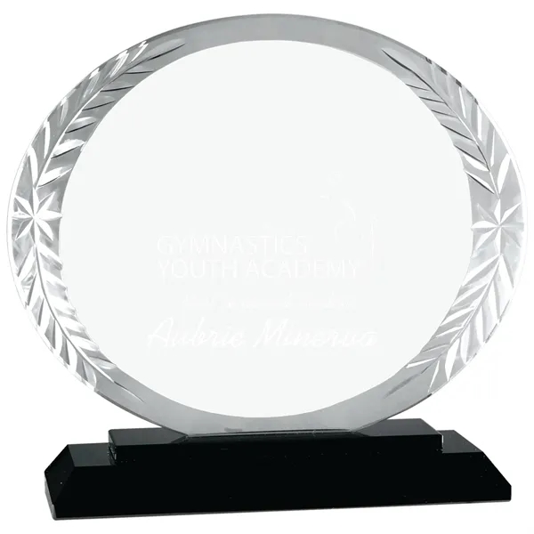 5 3/4" Oval Accent Glass on Black Base - 5 3/4" Oval Accent Glass on Black Base - Image 2 of 3