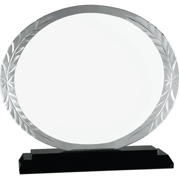 7" Oval Accent Glass on Black Base - 7" Oval Accent Glass on Black Base - Image 1 of 3