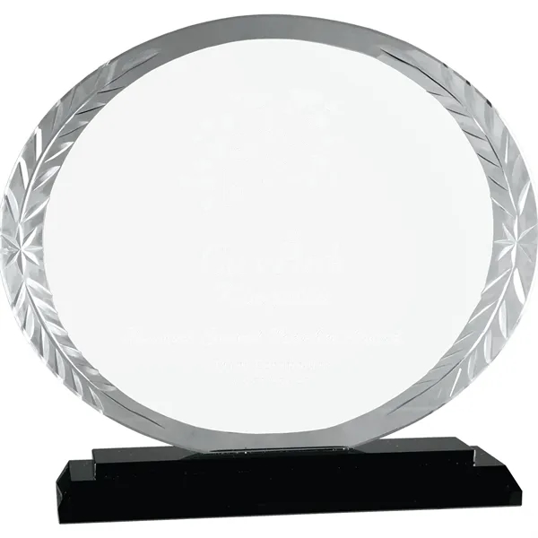 7" Oval Accent Glass on Black Base - 7" Oval Accent Glass on Black Base - Image 2 of 3
