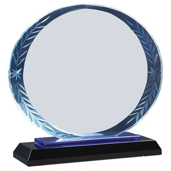 7" Oval Accent Glass on Black Base - 7" Oval Accent Glass on Black Base - Image 3 of 3