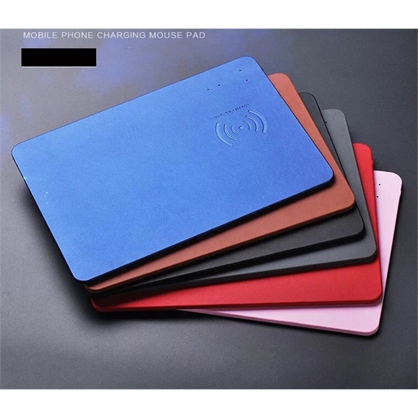 Ultra-Slim Leather Qi Wireless Charging Pad Mouse Mat - Ultra-Slim Leather Qi Wireless Charging Pad Mouse Mat - Image 1 of 2