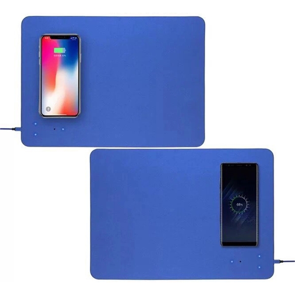 Ultra-Slim Leather Qi Wireless Charging Pad Mouse Mat - Ultra-Slim Leather Qi Wireless Charging Pad Mouse Mat - Image 2 of 2