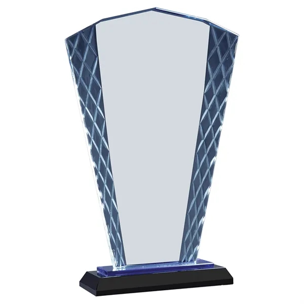 9 1/2" Blue Fan Accent Glass on Black Base - 9 1/2" Blue Fan Accent Glass on Black Base - Image 3 of 3