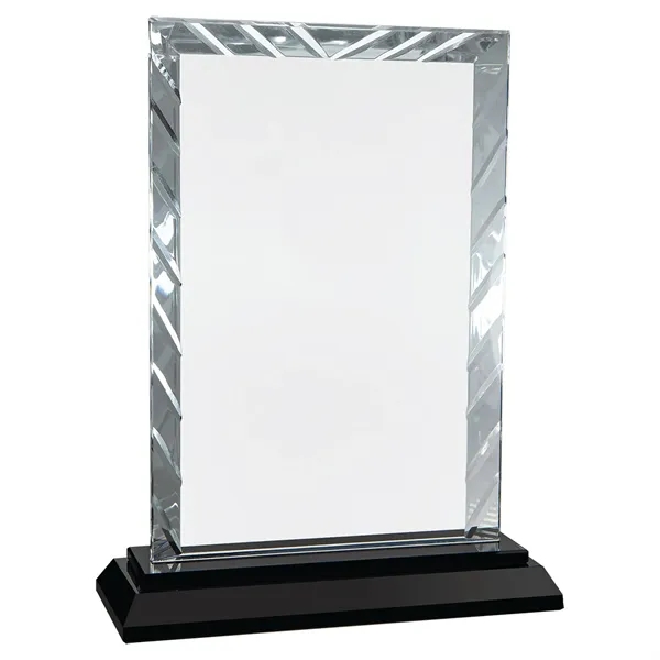 8" Rectangle Accent Glass on Black Base - 8" Rectangle Accent Glass on Black Base - Image 1 of 3