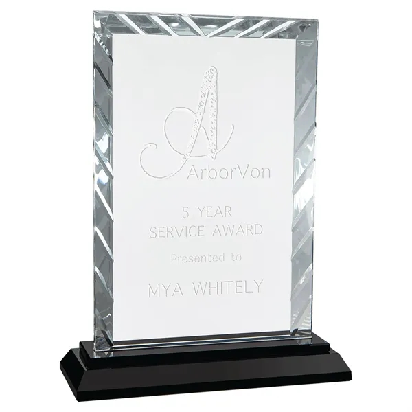 8" Rectangle Accent Glass on Black Base - 8" Rectangle Accent Glass on Black Base - Image 0 of 3