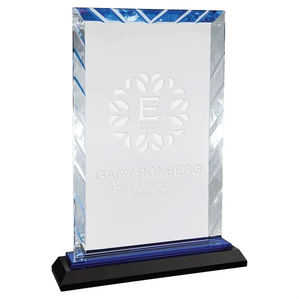 9" Rectangle Accent Glass on Black Base - 9" Rectangle Accent Glass on Black Base - Image 0 of 3