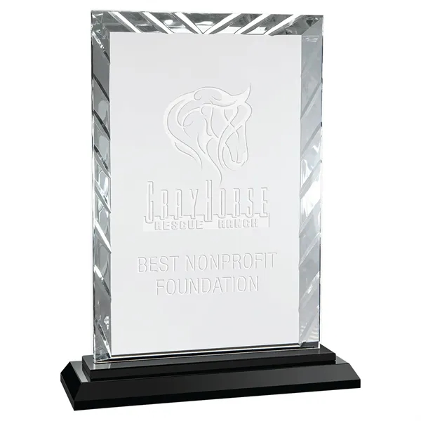 9" Rectangle Accent Glass on Black Base - 9" Rectangle Accent Glass on Black Base - Image 3 of 3