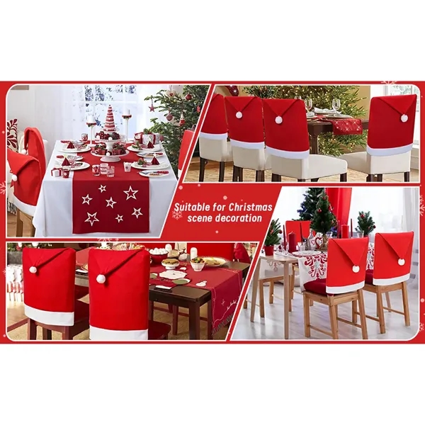 Christmas Chair Back Covers Red Hat Slipcovers - Christmas Chair Back Covers Red Hat Slipcovers - Image 2 of 2