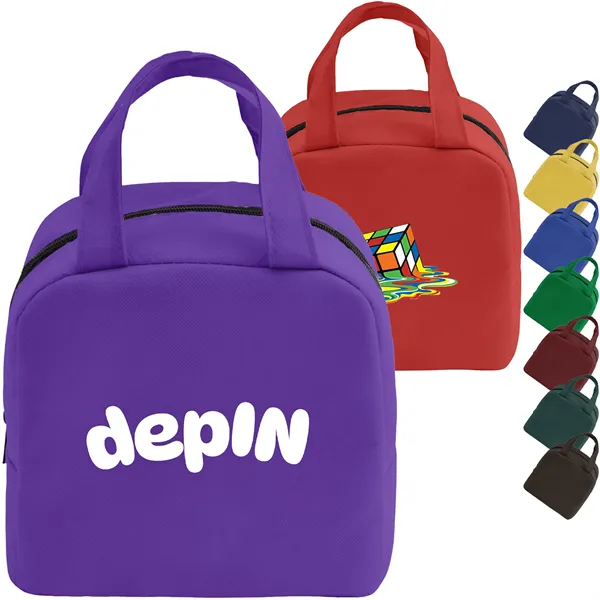 Non-woven Two Handle Lunch Bag w/ Zipper closure