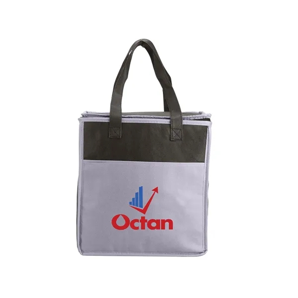 Two-Tone Flat Top Insulated Non-Woven Shopping... - Two-Tone Flat Top Insulated Non-Woven Shopping... - Image 2 of 5