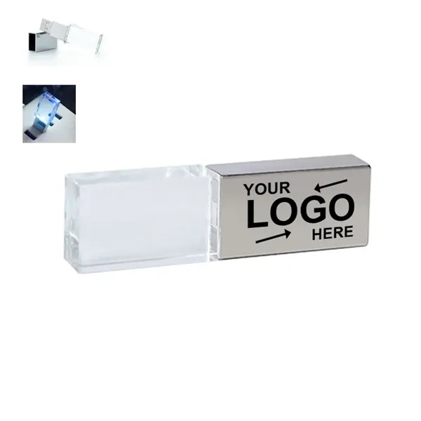 Logo Glowing Crystal Usb Drive 8Gb - Logo Glowing Crystal Usb Drive 8Gb - Image 0 of 2