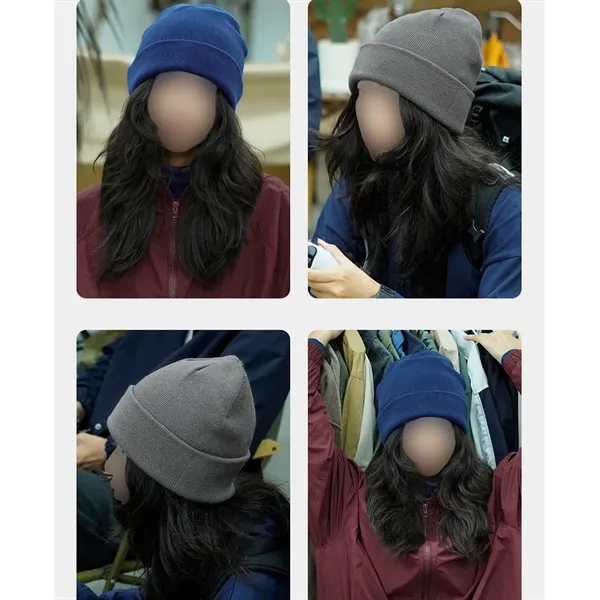 Knitted Hat With Blank Logo Can Be Embroidered - Knitted Hat With Blank Logo Can Be Embroidered - Image 2 of 5