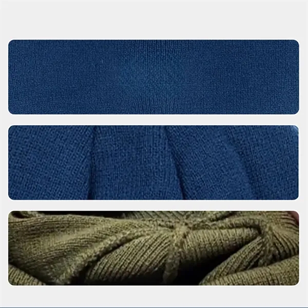 Knitted Hat With Blank Logo Can Be Embroidered - Knitted Hat With Blank Logo Can Be Embroidered - Image 4 of 5