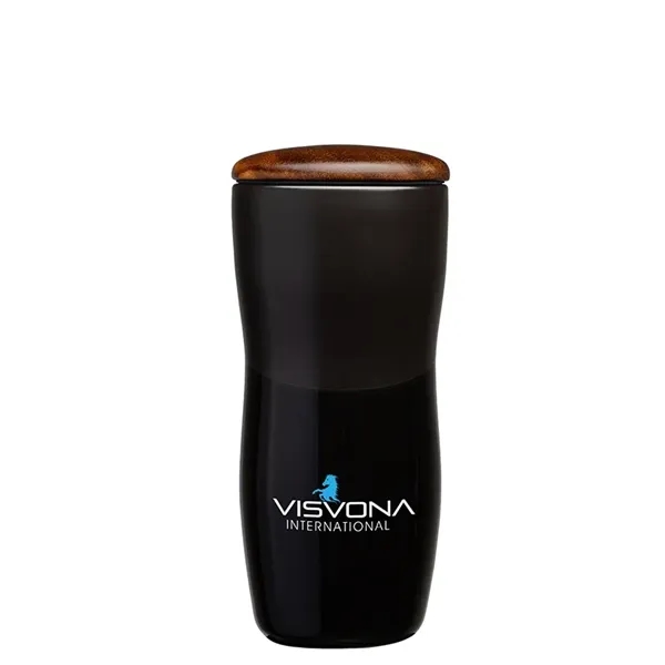 Tarrazu 12 oz. Double Wall Ceramic Tumbler w/ Wood Lid - Tarrazu 12 oz. Double Wall Ceramic Tumbler w/ Wood Lid - Image 0 of 14