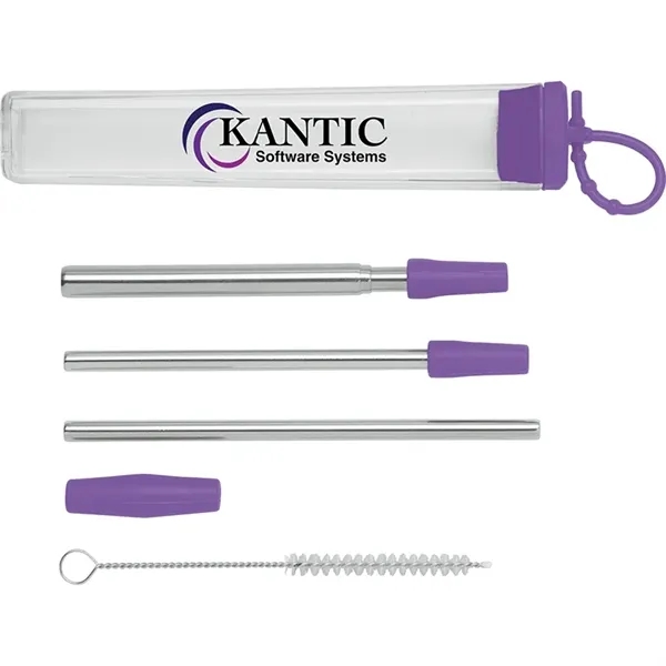 Cosmopolitan 7-Piece, 2-Straw Stainless Steel Set - Cosmopolitan 7-Piece, 2-Straw Stainless Steel Set - Image 4 of 6