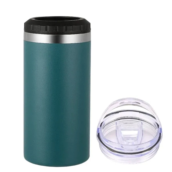 16oz  Insulated Stainless Steel  Slim Can Cooler with 2 lids - 16oz  Insulated Stainless Steel  Slim Can Cooler with 2 lids - Image 7 of 14