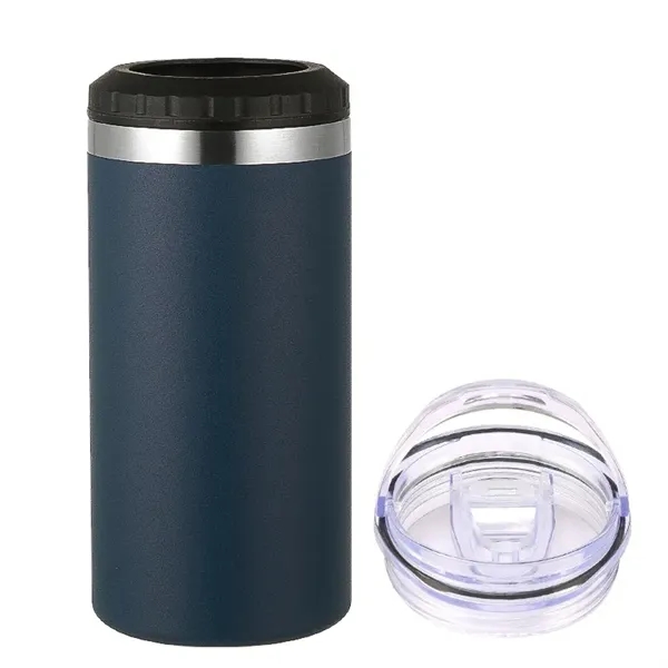 16oz  Insulated Stainless Steel  Slim Can Cooler with 2 lids - 16oz  Insulated Stainless Steel  Slim Can Cooler with 2 lids - Image 10 of 14