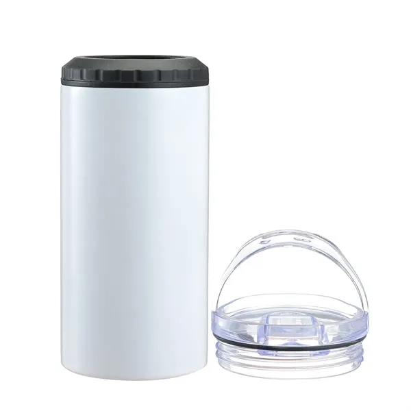16oz  Insulated Stainless Steel  Slim Can Cooler with 2 lids - 16oz  Insulated Stainless Steel  Slim Can Cooler with 2 lids - Image 14 of 14