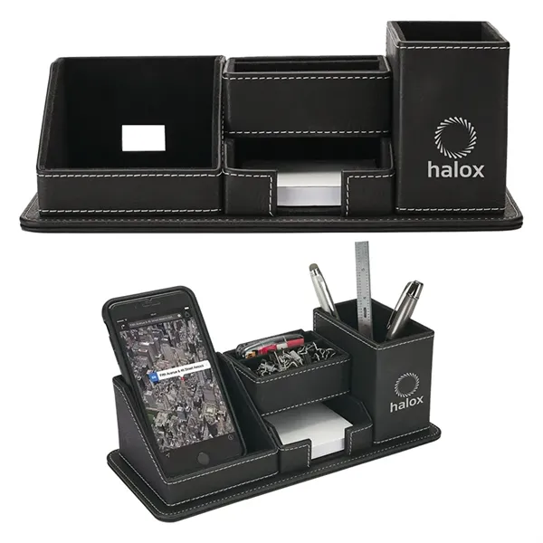 Oxford Desk Organizer w/Phone Holder - Oxford Desk Organizer w/Phone Holder - Image 1 of 6