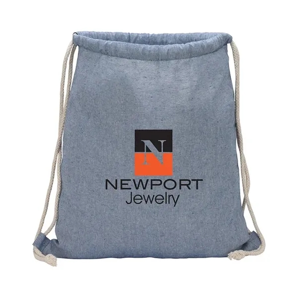Custom Huron Recycled Cotton Drawstring Tote