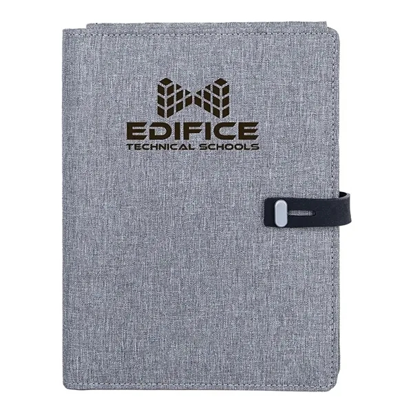 Custom Binghamton RPET Padfolio w/ Wireless Phone Charger
