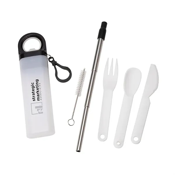 Griffith 3-in-1 Metal Straw, Cutlery Set & Bottle Opener - Griffith 3-in-1 Metal Straw, Cutlery Set & Bottle Opener - Image 1 of 40