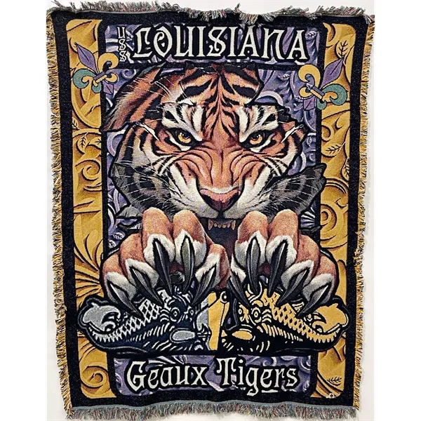 USA Made Jacquard Woven 100% Cotton Tapestry Throw Blanket - USA Made Jacquard Woven 100% Cotton Tapestry Throw Blanket - Image 0 of 2