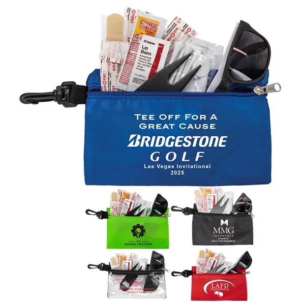 16 Piece Golf Kit in Supersized Zipper Pack Components inser