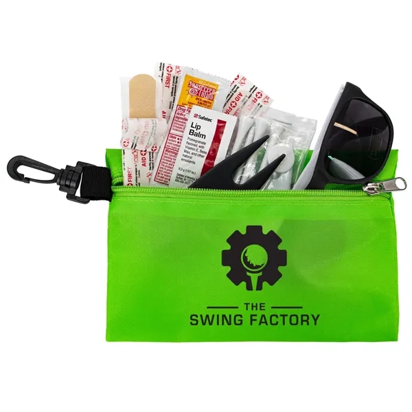 16 Piece Golf Kit in Supersized Zipper Pack Components inser